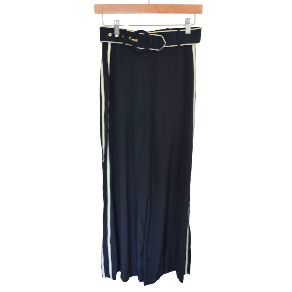 Zimmerman Wide Leg Belted Trousers Track Stripe Size 0